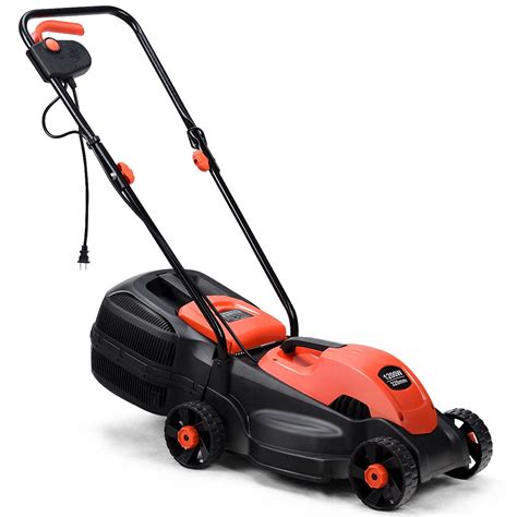 costway  amp   electric push lawn corded mower  grass bag red walmartcom