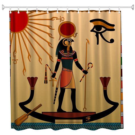 [20 off] egyptian sun god polyester shower curtain bathroom high
