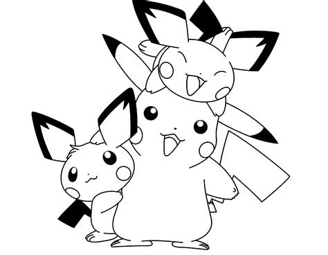 pokemon pikachu   friends  cute coloring page pikachu