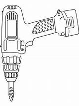 Gereedschap Kleurplaten Bohrer Werkzeuge Boor Accu Akku Cordless sketch template