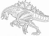 Godzilla Coloring Pages Space Print Printable Color Getdrawings Getcolorings Colorings sketch template