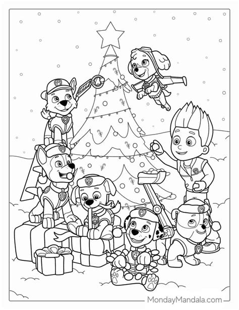 paw patrol christmas coloring pages   paw patrol