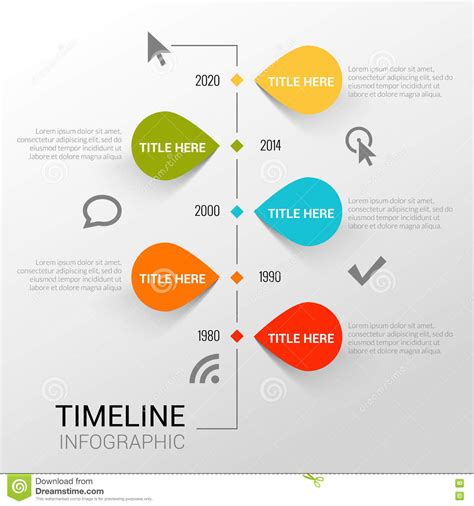 Infographic Template Witn Timeline Report Points And Icons Stock