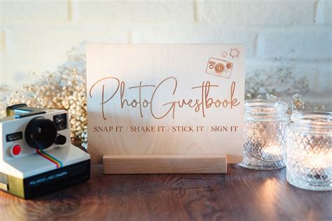 photo guest book sign snap  shake  stick  sign  etsy uk