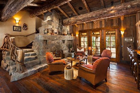 west inspired luxury rustic log cabin  big sky montana idesignarch interior design