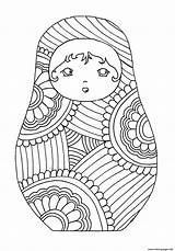 Coloring Pages Russian Dolls Adult Colouring Doll Printable Adults Disney Everyone Russe Printables Nesting Patterns Print Matryoshka Coloriage Books Color sketch template