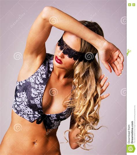 beautiful blindfold woman stock image image of beautiful