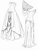 Fancy Dress Pages Coloring Getcolorings Colorings Colourin Ballgowns Printable sketch template