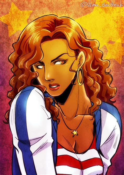 safebooru 1girl america chavez artist name breasts brown hair