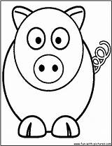 Cartoon Animals Coloring Animal Pages Drawing Pig Printable Draw Drawings Farm Kids Face Clipart Easy Simple Outline Color Page6 Cartoons sketch template