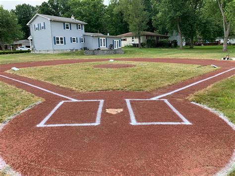 dad built   jake professional  backyard baseball field