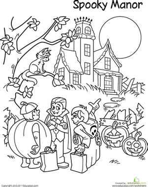 trick  treatrd grade halloween coloring pages