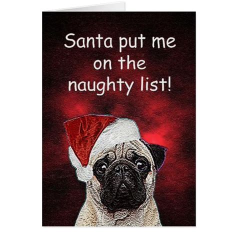 naughty list christmas greeting card zazzle