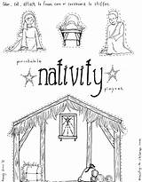 Nativity Coloring Printable Pages Scene Christmas Manger Preschool Story Jesus Children Simple Kids Drawing Stable Craft Crafts Clipart Cut Playset sketch template