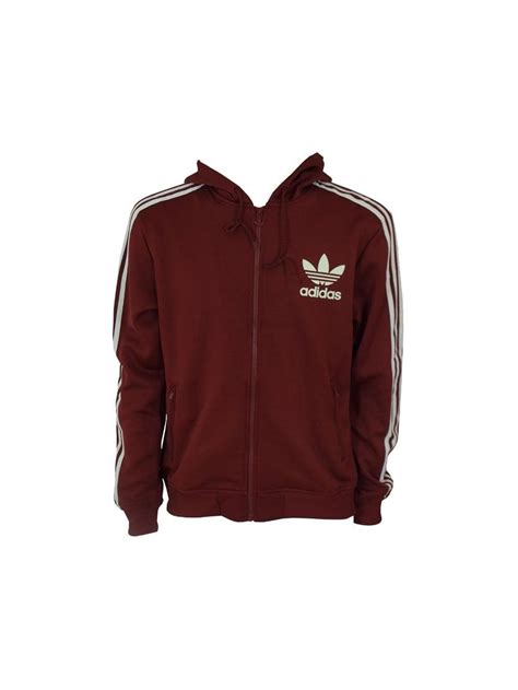 adidas originals adi hooded flock jacket  mars red northern threads