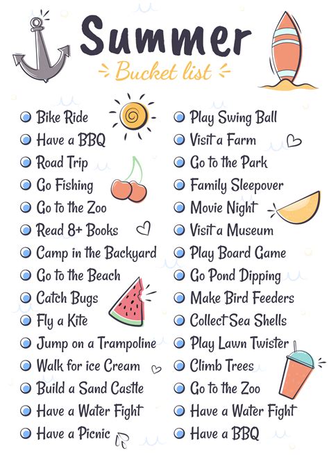 summer  bucket list ideas fawn orelee
