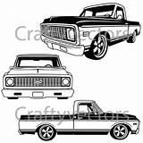 C10 Chevy Truck Chevrolet Vector 1970 Clipart 1971 Sketch Gmc Drawings  Drawing Coloring Trucks Etsy Svg Pickup Pages Classic sketch template