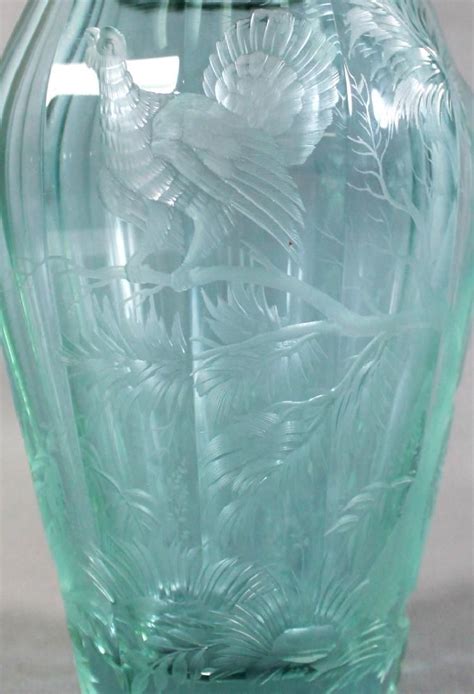 Moser Faceted And Engraved Glass Dichroic Vase Moser Glass Dichroic