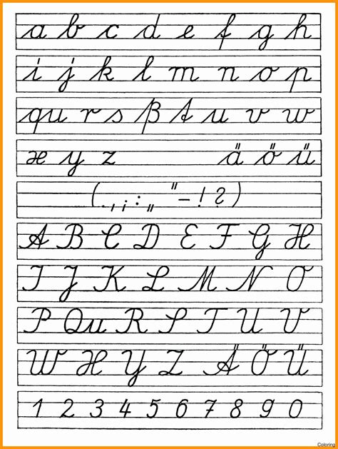 cursive alphabet chart  alphabetworksheetsfreecom