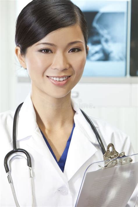 Chinese Female Woman Hospital Doctor With X Rays Stock Image Image Of