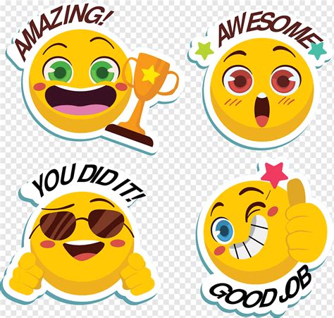 exaggerated good job awesome stickers png pngwing
