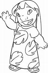 Lilo Coloring Pages Stitch Printable Hello Says sketch template