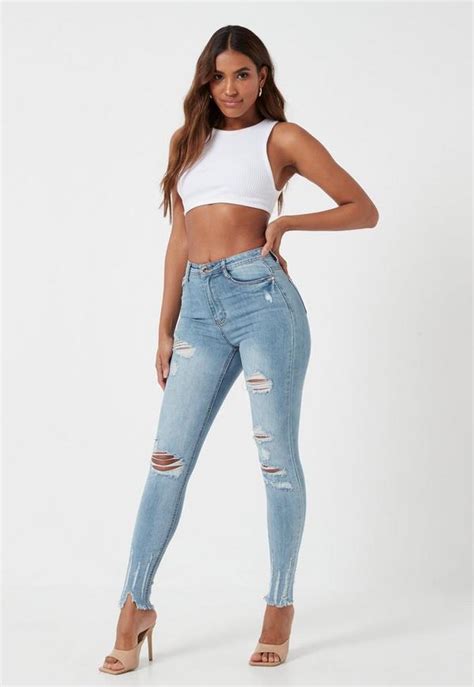 Blue Sinner High Waisted Authentic Ripped Skinny Jeans
