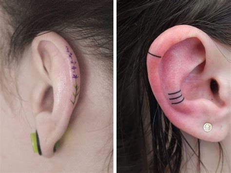 These Dainty Ear Tattoos Are Better Than Earrings Self
