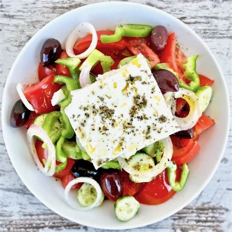 authentic greek salad horiatiki olive tomato