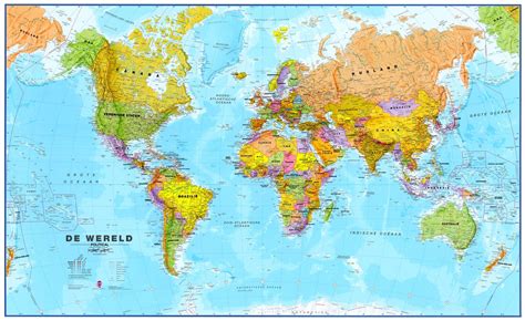 koop wereldkaart  nederlandstalig maps international staatkundig