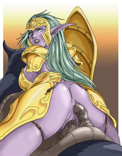 rule 34 anal armor ass breasts elf long hair night elf no panties pussy sex toy uncensored