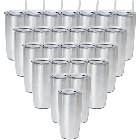 case of 25 20oz tumblers stainless steel coffee mug double wall