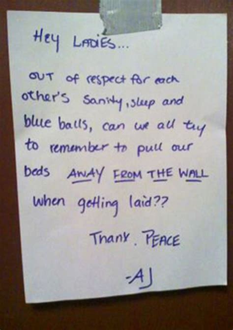 notes asking neighbors to stop having loud sex neighbors