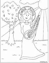 Coloring Catholic Immaculate Conception Kids Womb Crafts Feast Sheet Pages Printable Icing Advent Christian December Saints She Mary St Jesus sketch template