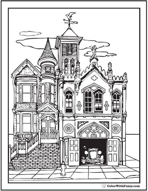 victorian house coloring pages  grown ups coloring pages