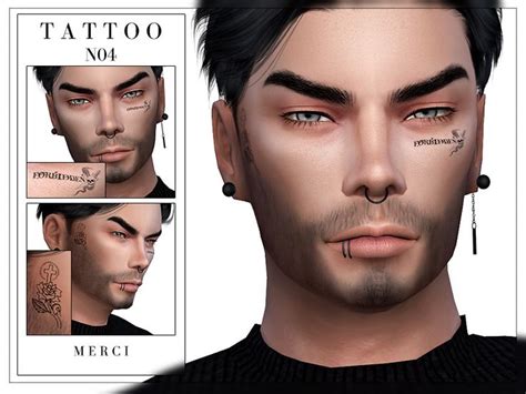 face tattoo  sims   tsr category sims  female costume