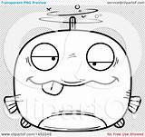 Lineart Mascot Drunk Fish Character Illustration Cartoon Royalty Cory Thoman Graphic Clipart Vector sketch template