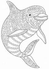 Coloring Pages Dolphin Dolphins Adult Para Football Mandala Printable Print Colorear Animal Mandalas Colouring Color Getdrawings Páginas Adults Kids Underwater sketch template