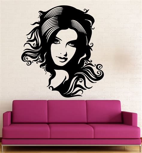 Pinturas Murais Wall Vinyl Sticker Decal Hot Sexy Girl Beauty Hair