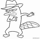 Platypus Perry Platupus Phineas Ferb Gangster sketch template