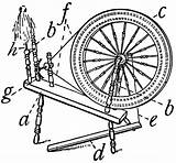 Wheel Spinning Flax Clipart Coloring Etc Template Original sketch template