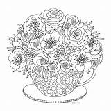 Coloring Pages Flower Floral Choose Board Book Adults sketch template