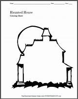 Haunted House Coloring Halloween Printable Print Sheets Pages Color Kids Blank Template Preschool Worksheet Studenthandouts Writing Contest Sheet Spooky Grade sketch template