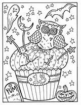 Cupcakes Kleurplaten Owl Witch Octopus Coloriage sketch template