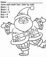 Christmas Kindergarten Math Worksheets Color Kids Activities Santa Coloring Pages Preschool Code Number Numbers Maths Matematika Printables Facts Printable Feladatlapok sketch template