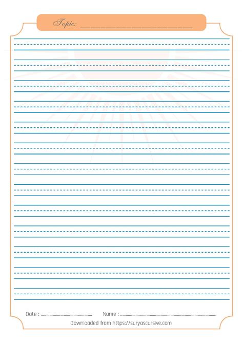 blank handwriting worksheet  lined  cursive writing practice