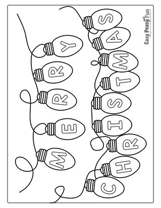 christmas coloring pages easy peasy  fun