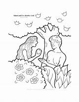 Coloring Bible Pages Adam Eve God Disobey Kids Stories Popular sketch template