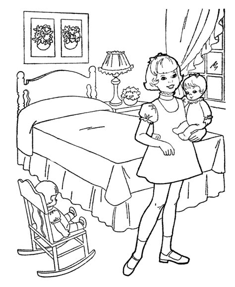 girls bedroom coloring page fun   printable coloring pages