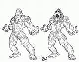 Bigfoot Yeti Library Sasquatch Coloringhome sketch template